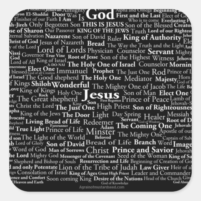 Names of God Square Sticker (Front)