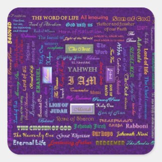 names of God square stickers