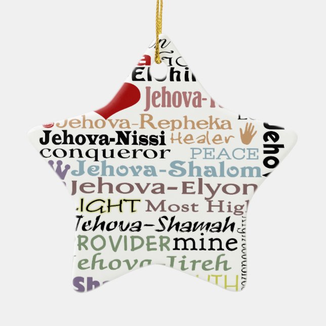 Names of God-Subway Art Ceramic Tree Decoration (Front)