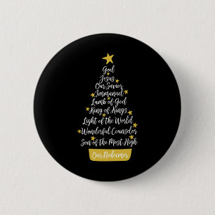 Names Of Jesus Christian Faith Christmas Tree Chri 6 Cm Round Badge