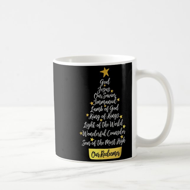 Names Of Jesus Christian Faith Christmas Tree  Coffee Mug (Right)