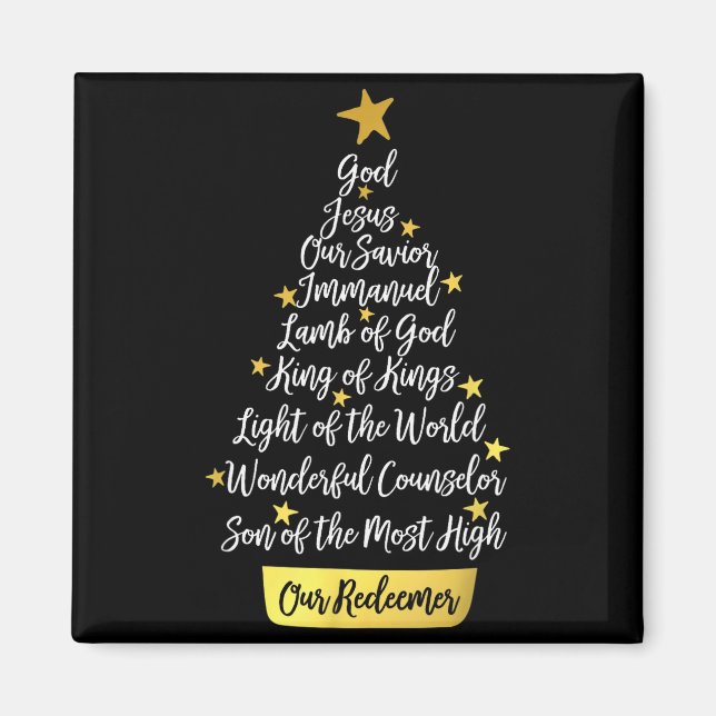 Names Of Jesus Christian Faith Christmas Tree  Magnet (Front)