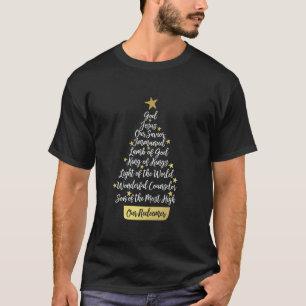 Names of Jesus Christian Faith Christmas Tree T-Shirt