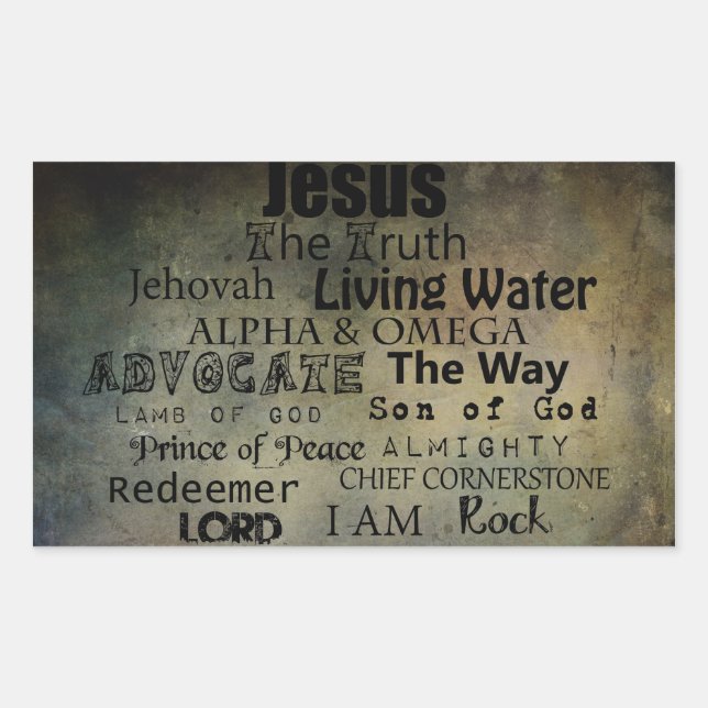 Names of Jesus...Christianity Rectangular Sticker (Front)