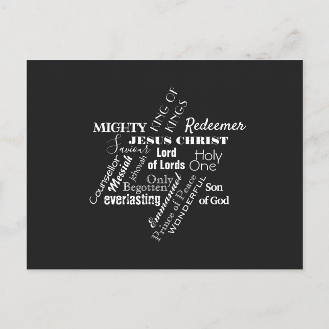 Names of Jesus Christmas Postcard (Front)