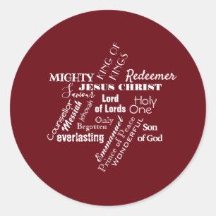 Names of Jesus Christmas Sticker