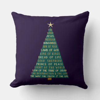 Names of Jesus Christmas Tree Cushion