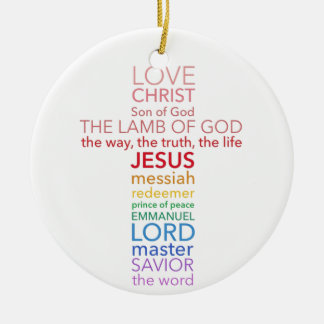 Names of Jesus Cross Ceramic Tree Decoration
