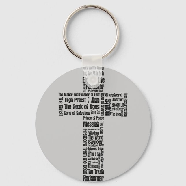 Names of Jesus Cross Key Ring (Front)