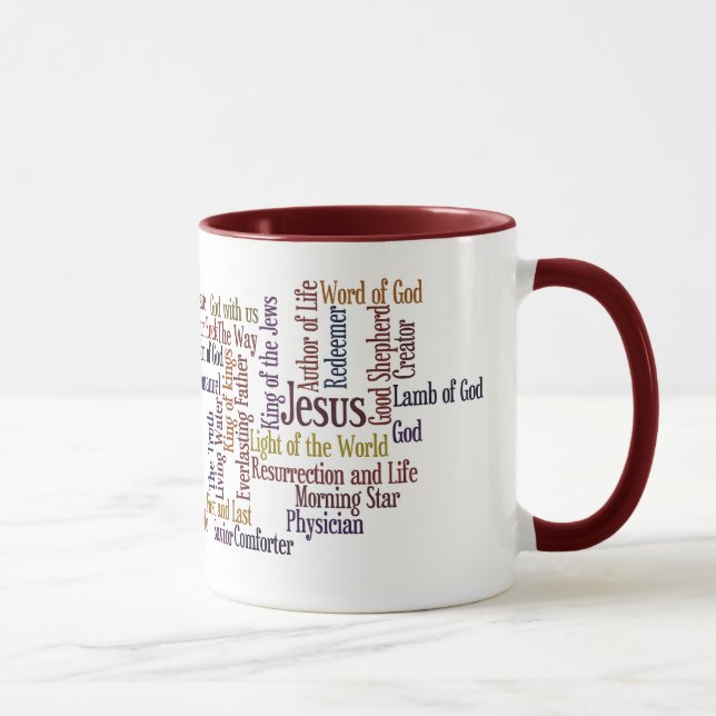 Names of Jesus Mug - Blue/Maroon (Right)