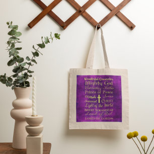 Names of Jesus Purple Tote