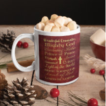 Names of Jesus Red Personalised Mug