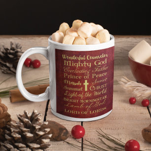 Names of Jesus Red Personalised Mug