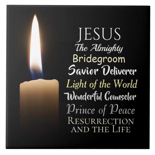 Names of Jesus, Resurrection and the Life, Saviour Tile (Front)