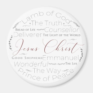 Names of Jesus Script Typography Magnet