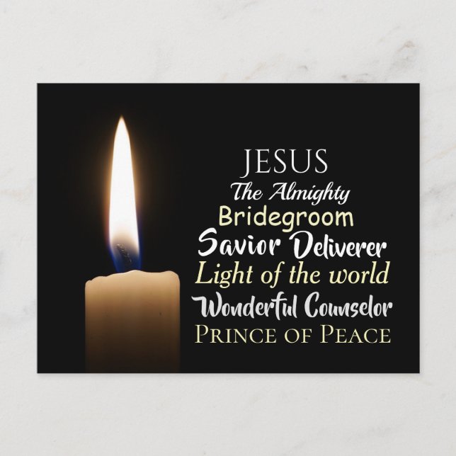 Names of Jesus, The Almighty, Deliverer, Saviour Postcard (Front)