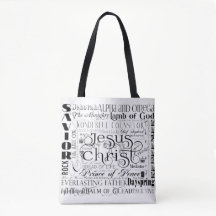 Names of Jesus Typography Tote Bag