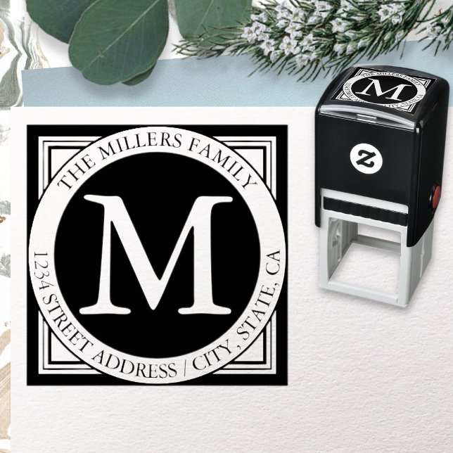 Names, Surname Initial & Return Address Self-inking Stamp (Creator Uploaded)