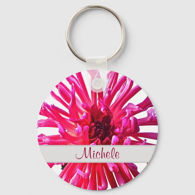 Namesake Pink Dahlia Key Ring (Front)