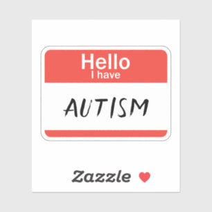 Nametag Autism Custom-Cut Vinyl Sticker