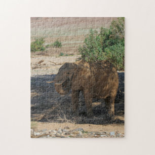 Namibia Africa Huab River Elephant Damaraland Jigsaw Puzzle