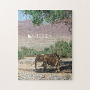 Namibia Africa Huab River Elephant Damaraland Jigsaw Puzzle