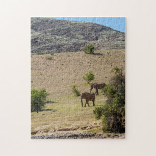 Namibia Africa Huab River Elephant Damaraland Jigsaw Puzzle