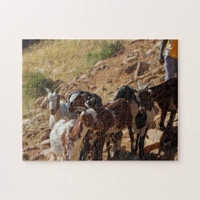 Namibia Africa Namibian Landscape Goats Jigsaw Puzzle (Horizontal)