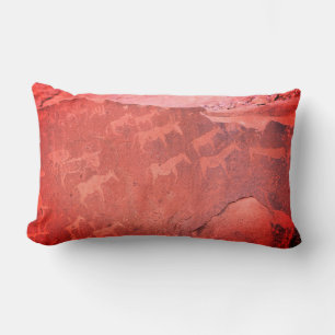 Namibia Africa Rock Art Painting Lumbar Cushion