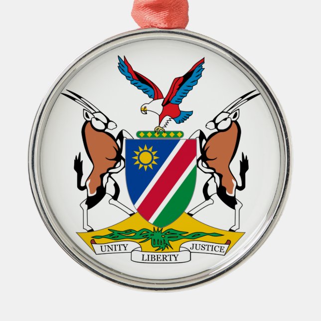 Namibia Coat of Arms Metal Tree Decoration (Front)