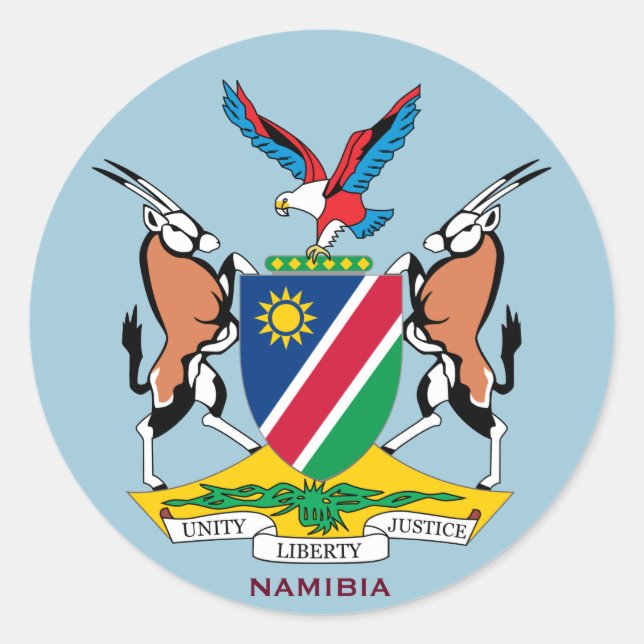 Namibia Crest Round Sticker (Front)