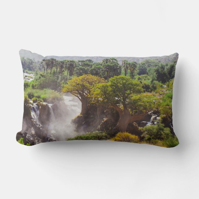 Namibia Epupa Falls Baobabs Landscape Lumbar Cushion (Front)
