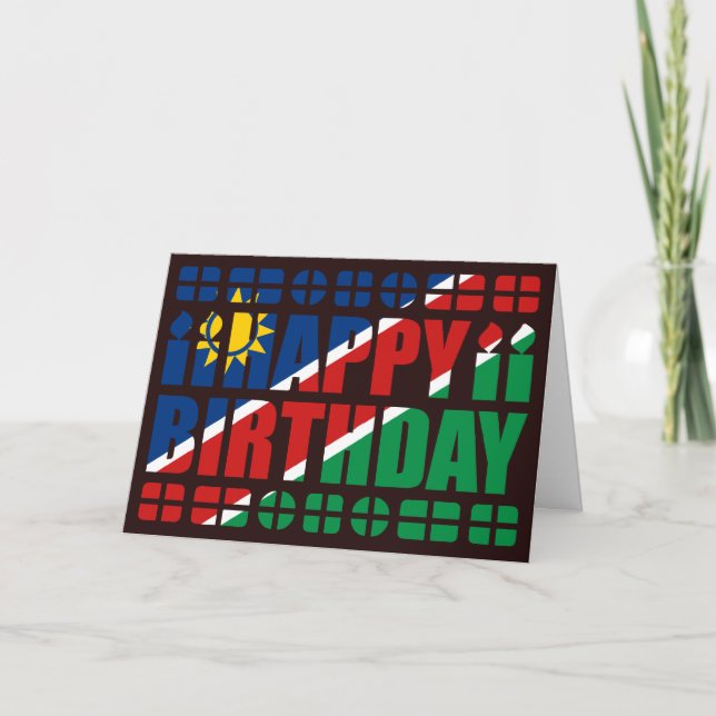 Namibia Flag Birthday Card (Front)