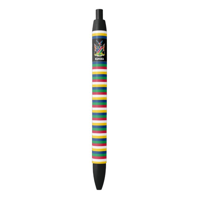 Namibia Flag Cute Patriotic Black Ink Pen (Front Vertical)