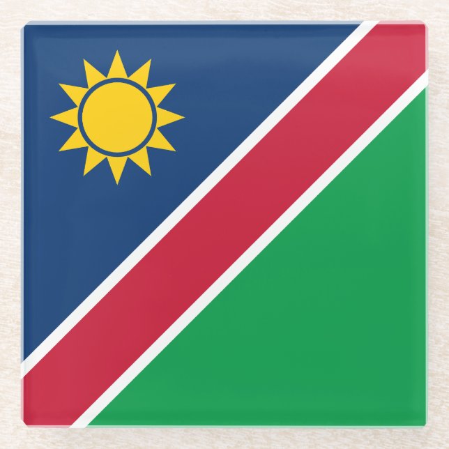 Namibia Flag Glass Coaster (Front)