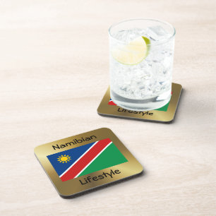 Namibia Flag+Text Coaster