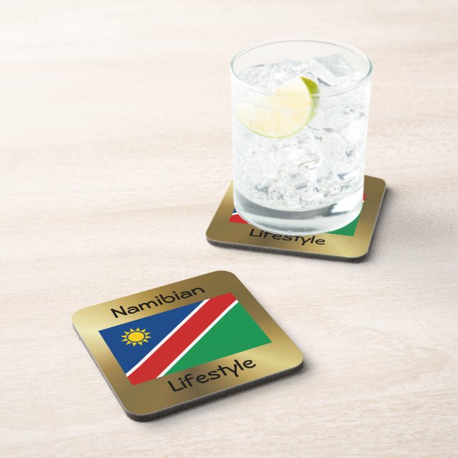Namibia Flag+Text Coaster (Right Side)