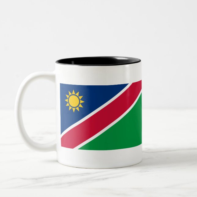 Namibia Flag Two-Tone Coffee Mug (Left)