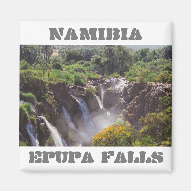 Namibia Kunene River Epupa Falls Landscape Baobabs Magnet (Front)