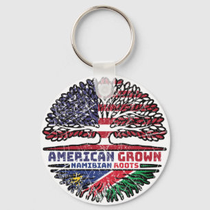 Namibia Namibian American USA Tree Roots Flag Key Ring