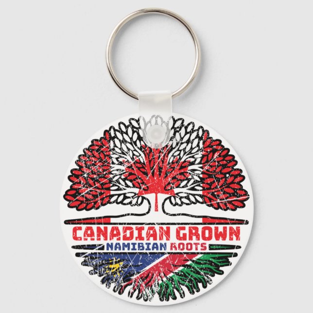 Namibia Namibian Canadian Canada Tree Roots Flag Key Ring (Front)