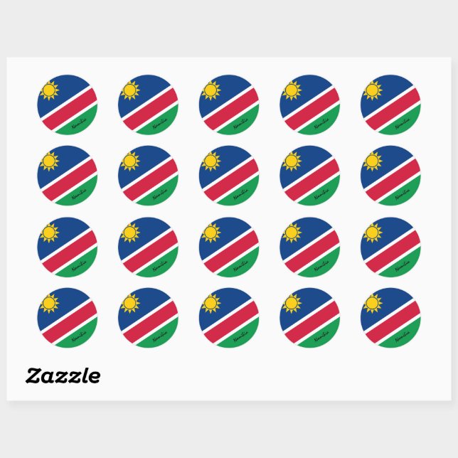 Namibia & Namibian flag patriots, holiday /sports Classic Round Sticker (Sheet)