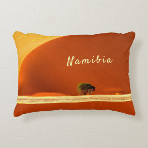 Namibia red dunes of Sossusvlei photo with text Decorative Cushion