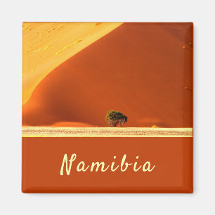 Namibia red dunes of Sossusvlei photo with text Magnet