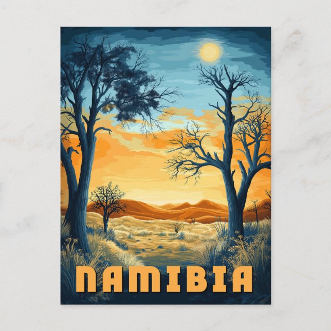 Namibia - Retro African Safari  Postcard (Front)