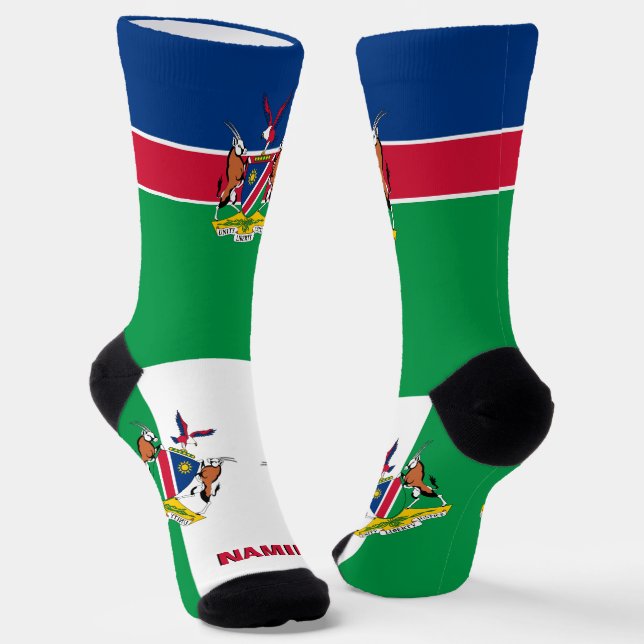 Namibian Flag Patriotic, Sustainable Namibia Socks (Angled)