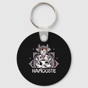 Namooste Meditating Cow Yoga Meditation Namaste Key Ring