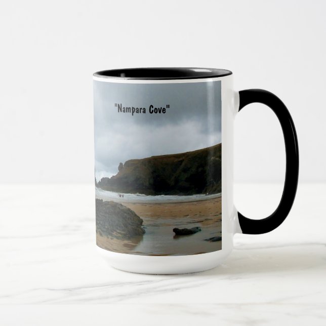 Nampara Cove Porthcothan Bay Cornwall England Mug (Right)