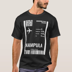 Nampula Mozambique Boarding Pass Airline Ticket Tr T-Shirt