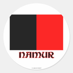 Namur Flag with Name Classic Round Sticker